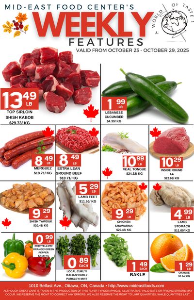 Mid-East Food Centre Flyer October 23 to 29
