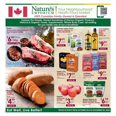 Nature's Emporium Bi-Weekly Flyer October 23 to November 5