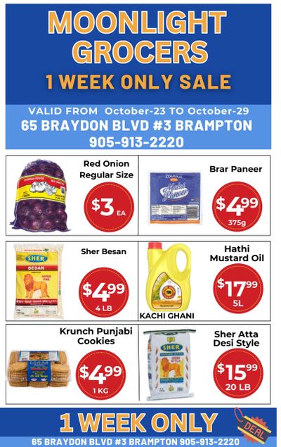 Moonlight Grocers Flyer October 23 to 29