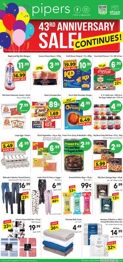 Pipers Superstore Flyer October 23 to 29