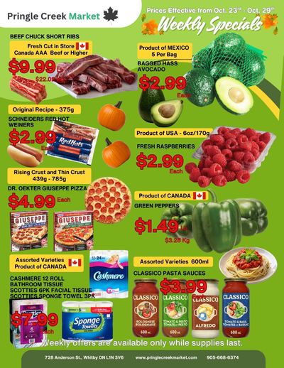 Pringle Creek Market Flyer October 23 to 29
