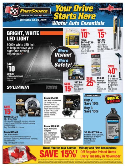 PartSource Flyer October 24 to 29