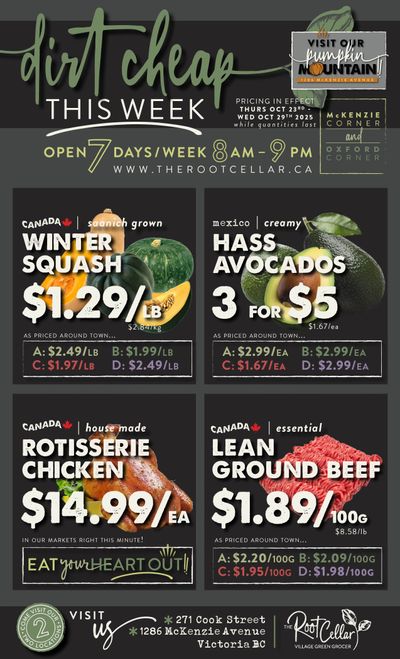 The Root Cellar Flyer October 23 to 29