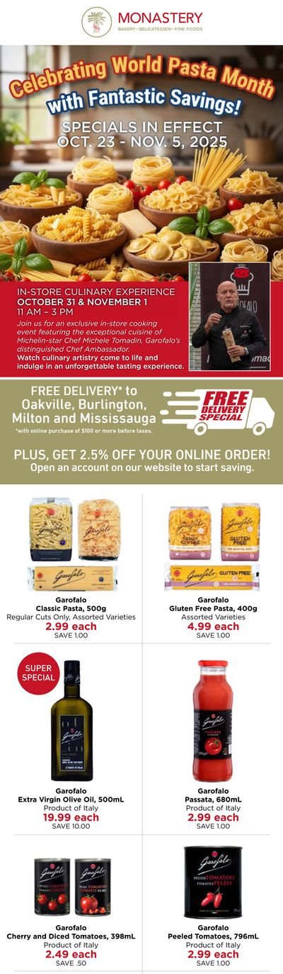 Monastery Bakery Flyer October 23 to November 5