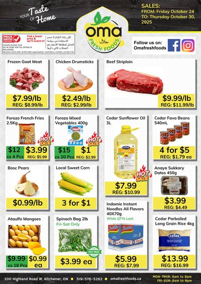 Oma Fresh Foods Flyer October 24 to 30