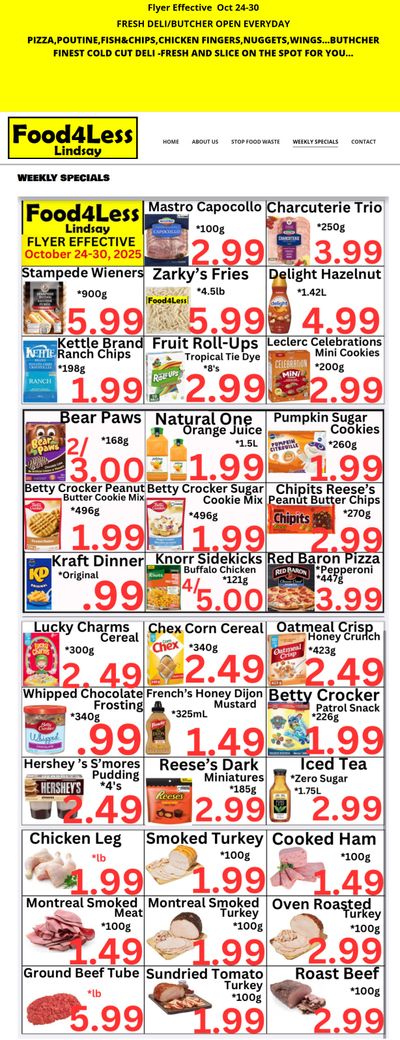 Food 4 Less (Lindsay) Flyer October 24 to 30