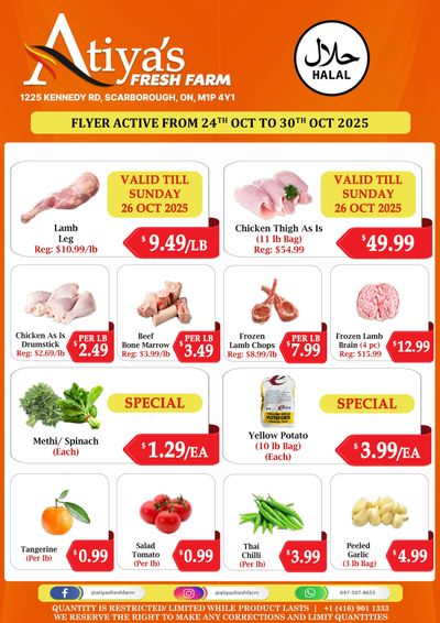 Atiya's Fresh Farm Flyer October 24 to 30