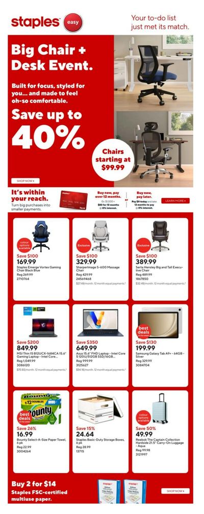 Staples Flyer October 24 to 30