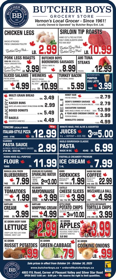 Butcher Boys Grocery Store Flyer October 24 to 30