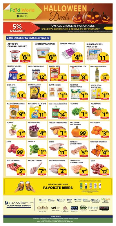 Food World Supermarket Flyer October 24 to November 6