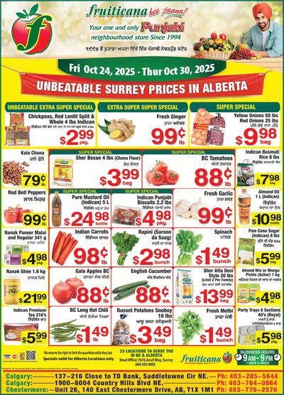 Fruiticana (Calgary) Flyer October 24 to 30