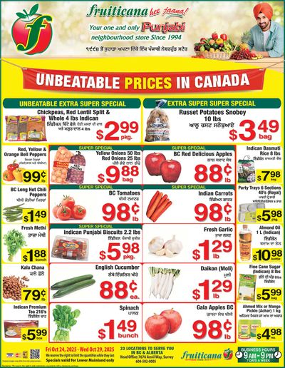Fruiticana (Greater Vancouver) Flyer October 24 to 29