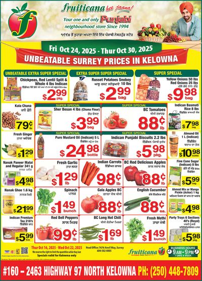 Fruiticana (Kelowna) Flyer October 24 to 30