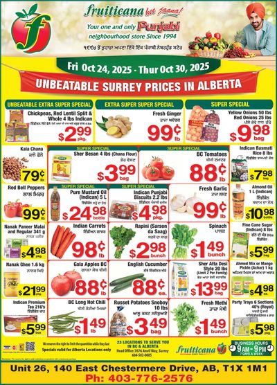 Fruiticana (Chestermere) Flyer October 24 to 30