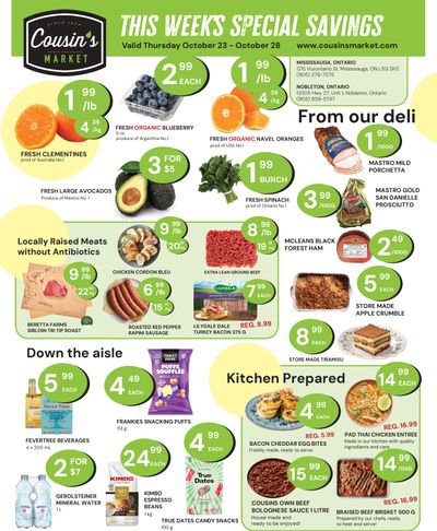 Cousin's Market Flyer October 23 to 28