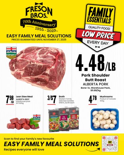 Freson Bros. Family Essentials Flyer October 31 to November 27