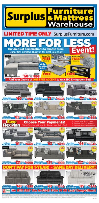Surplus Furniture & Mattress Warehouse (Calgary, Edmonton) Flyer October 27 to November 16