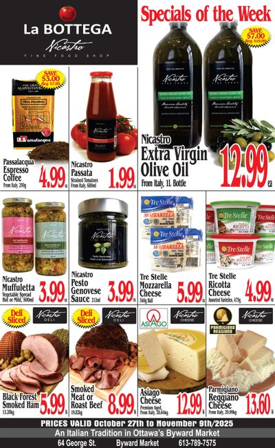 La Bottega Nicastro Fine Foods Flyer October 27 to November 9