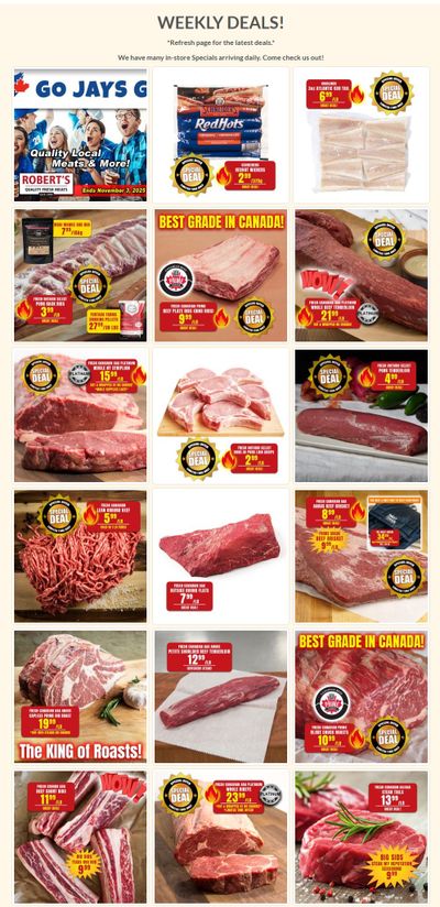 Robert's Fresh and Boxed Meats Flyer October 27 to November 3