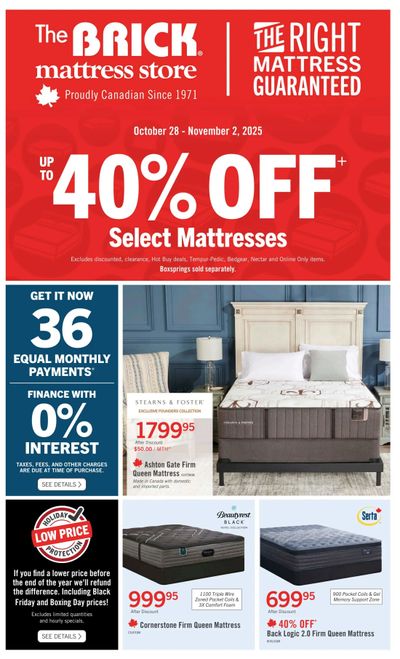 The Brick Mattress Store Flyer October 28 to November 2