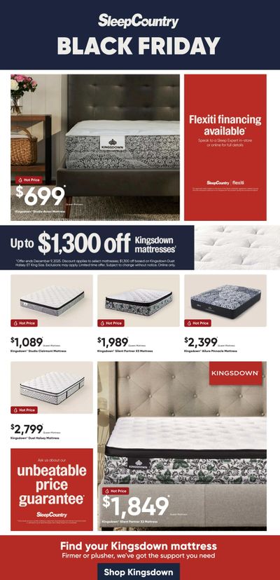 Sleep Country Flyer October 29 to November 4