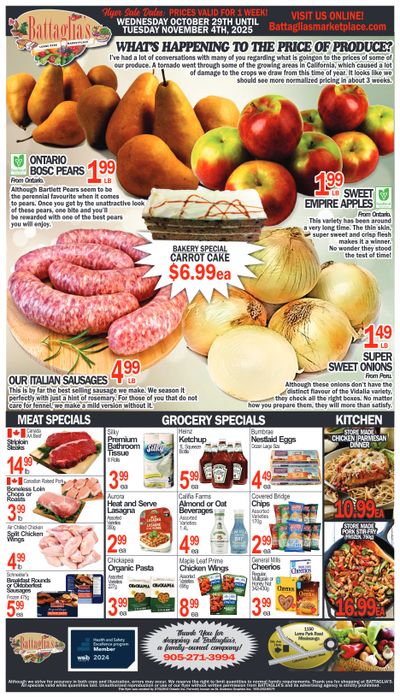 Battaglia's Marketplace Flyer October 29 to November 4