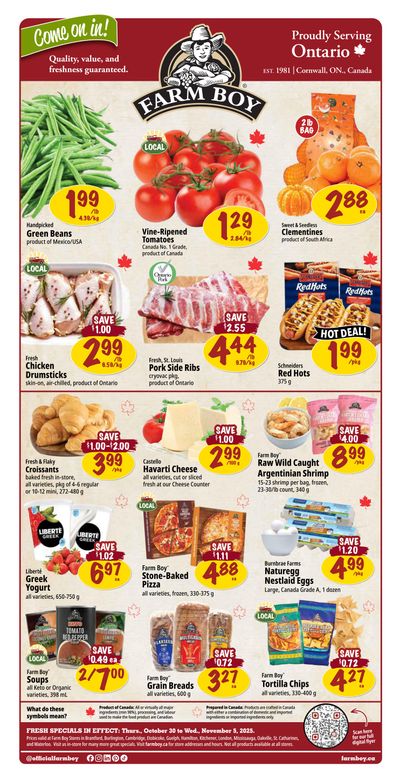 Farm Boy Flyer October 30 to November 5
