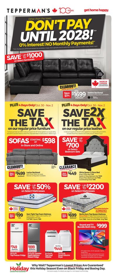 Tepperman's Flyer October 30 to November 5