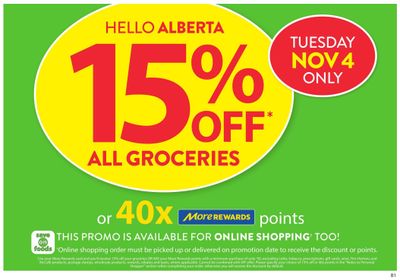Save On Foods (AB) Flyer October 30 to November 5