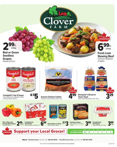 Clover Farm (West) Flyer October 30 to November 5