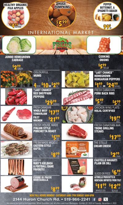 Fred's Farm Fresh Flyer October 29 to November 4