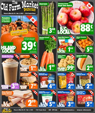The Old Farm Market (Duncan) Flyer October 30 to November 5