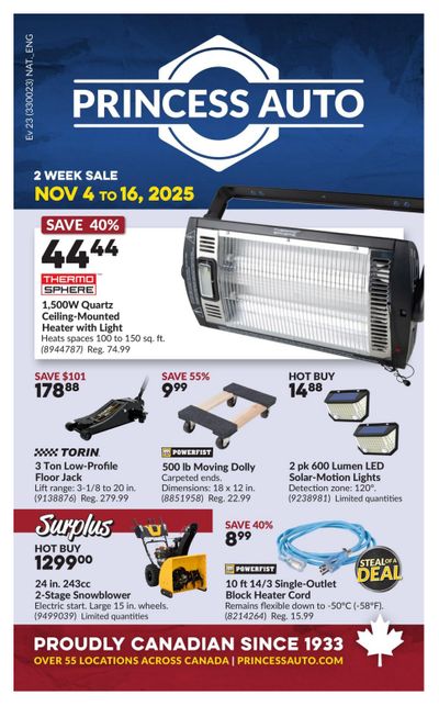 Princess Auto Flyer November 4 to 16