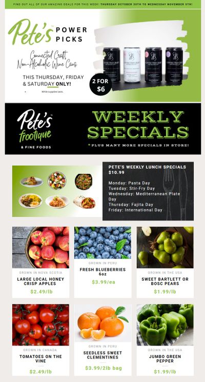 Pete's Fine Foods Flyer October 30 to November 5
