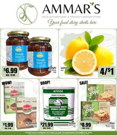 Ammar's Halal Meats Flyer October 30 to November 5