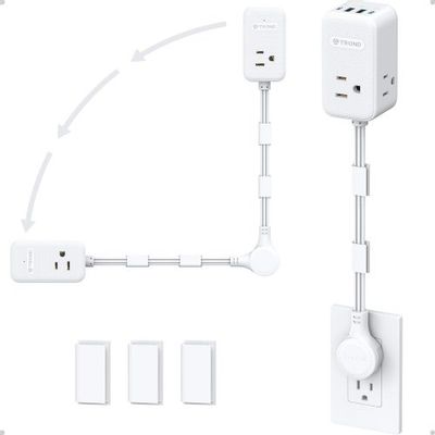 Amazon Canada Deals: Save 50% on TROND 360° Rotating Flat Plug USB C, 3 Way Multi Outlets, 18″-120″, with Promo Code + More