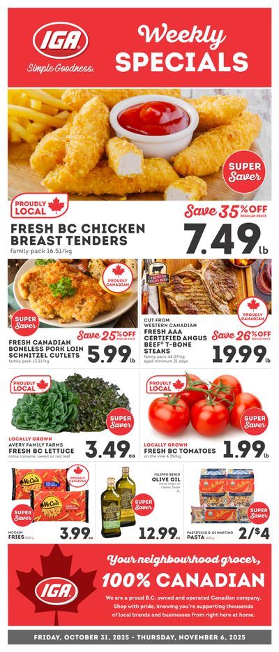 IGA Stores of BC Flyer October 31 to November 6
