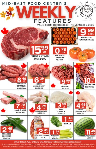 Mid-East Food Centre Flyer October 30 to November 5
