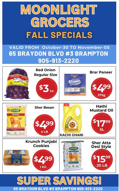 Moonlight Grocers Flyer October 30 to November 5