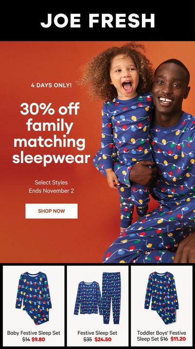 Joe Fresh Flyer October 30 to November 2