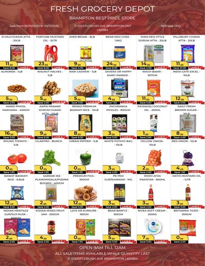 Fresh Grocery Depot Flyer October 30 to November 5