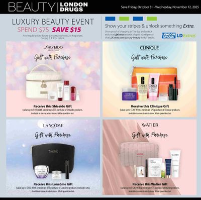 London Drugs Luxury Beauty Event Flyer October 31 to November 12