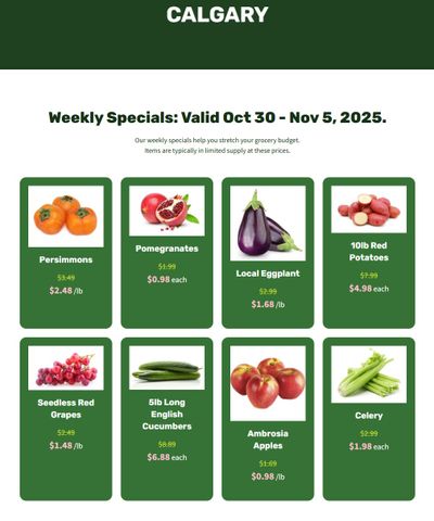 H&W Produce Flyer October 30 to November 5