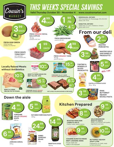 Cousin's Market Flyer October 30 to November 4