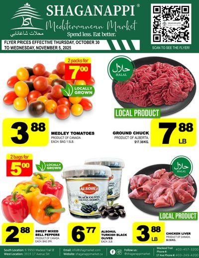 Shaganappi Mediterranean Market Flyer October 30 to November 5