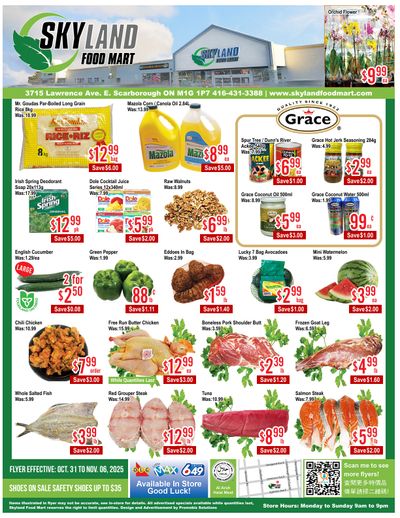 Skyland Food Mart Flyer October 31 to November 6