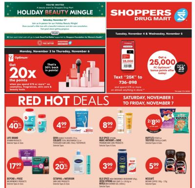 Shoppers Drug Mart Canada: Earn 20,000 PC Optimum Points October 31st – November 2nd + More