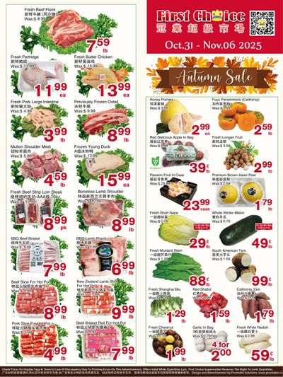 First Choice Supermarket Flyer October 31 to November 6