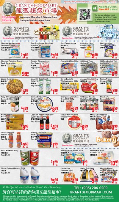 Grant's Food Mart Flyer October 31 to November 6
