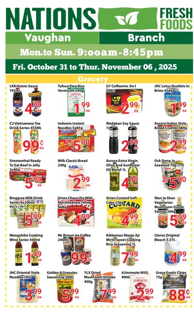 Nations Fresh Foods (Vaughan) Flyer October 31 to November 6